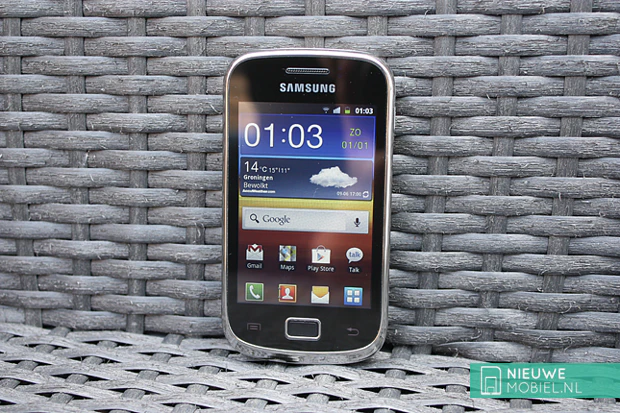 Samsung Galaxy mini 2 on chair