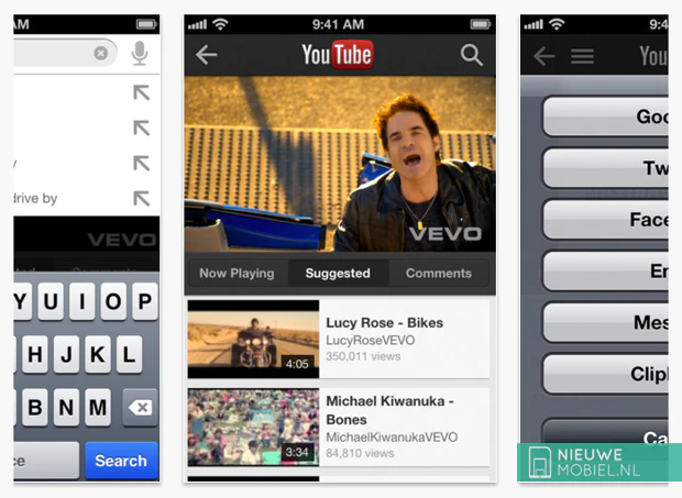 iOS native YouTube app
