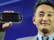Kazuo Hirai With Playstation Vita