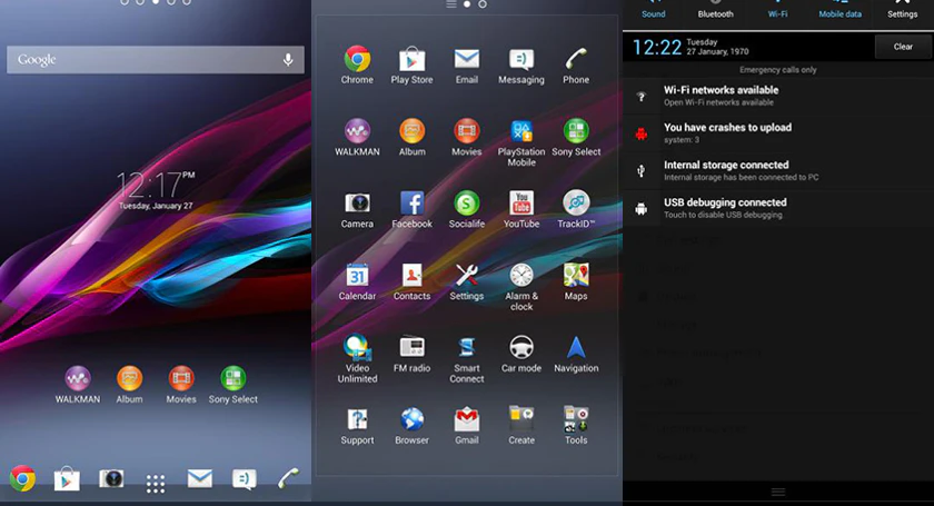Sony xperia zu screenshots