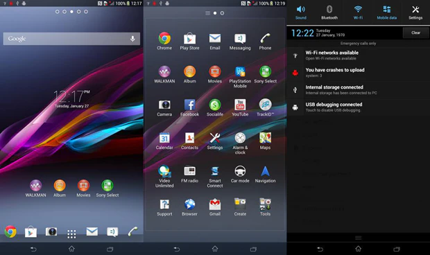 Screenshots Sony Xperia Z Ultra bevestigen groot scherm