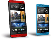 Htc One Glamour Red One Mini Vivid Blue
