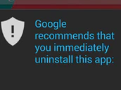 Google Android App Warning