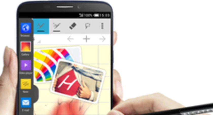 Alcatel ot hero with hand