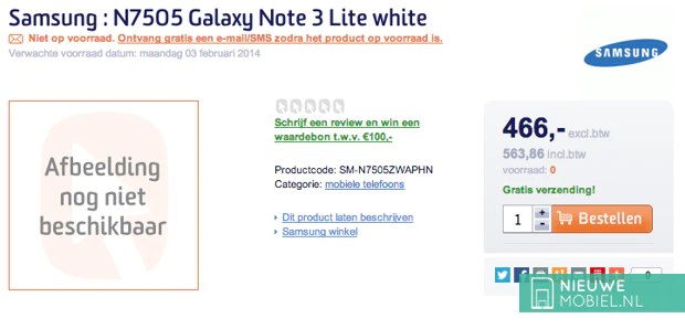 Galaxy Note 3 Lite in shop
