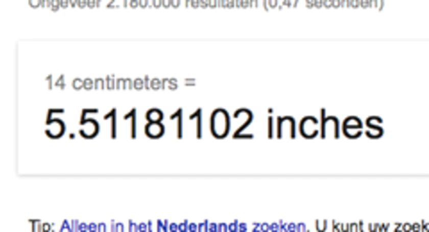 14cm equals 55inch