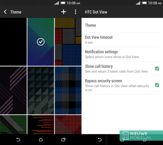 Dot View case settings