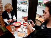 Texting In Restaurant