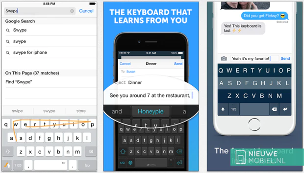 Swype, SwiftKey and Fleksy for iOS 8