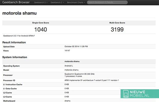 Geekbench Shamu Geekbench Shamu