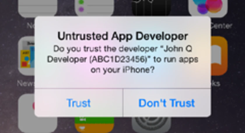Ios warning