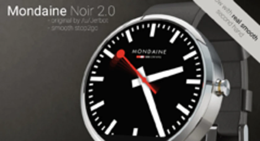 Mondaine noir smartwach face