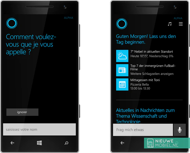 Cortana home startday deutch