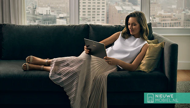 Galaxy tab tablet on couch