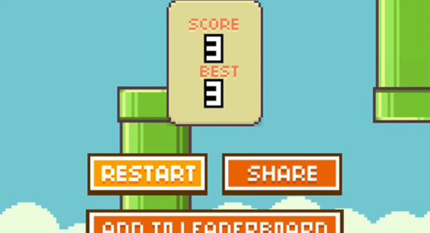 Flappy bird restart