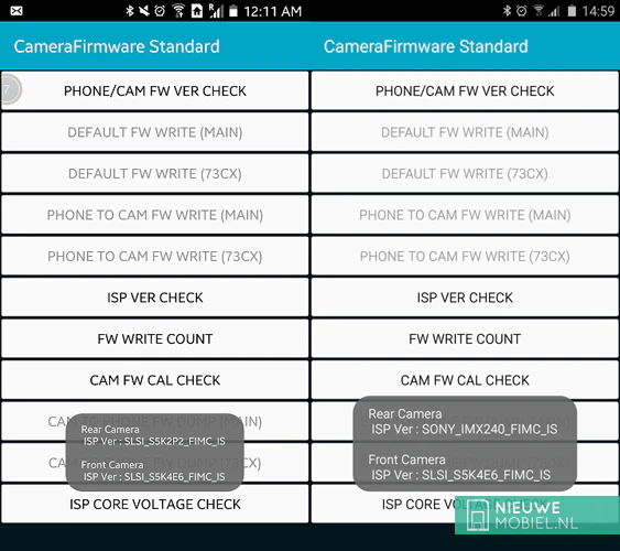 Samsung different camera modules