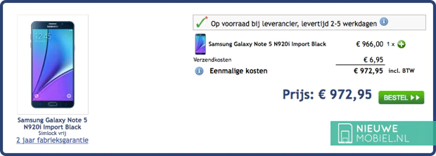 Note 5 in Nederland Note 5 in Nederland
