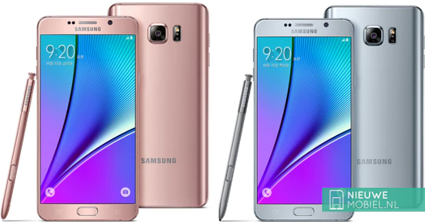 Samsung Galaxy Note 5 nieuwe kleuren