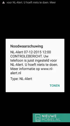 NL-Alert test december 2015 NL-Alert test december 2015