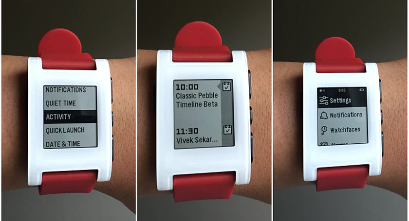 Pebble with timeline ui