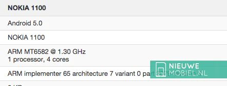 Nokia 1100 Geekbench