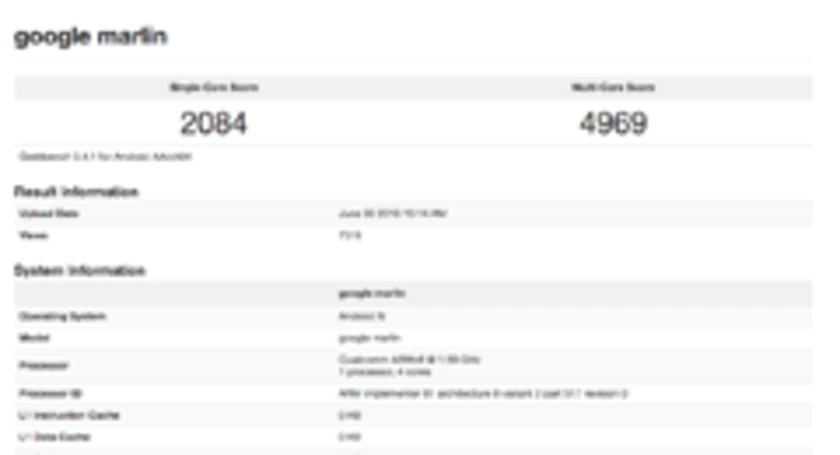 Google nexus marin geekbench