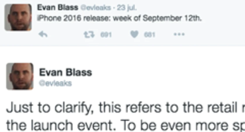 Evleaks tweet iphone 2016