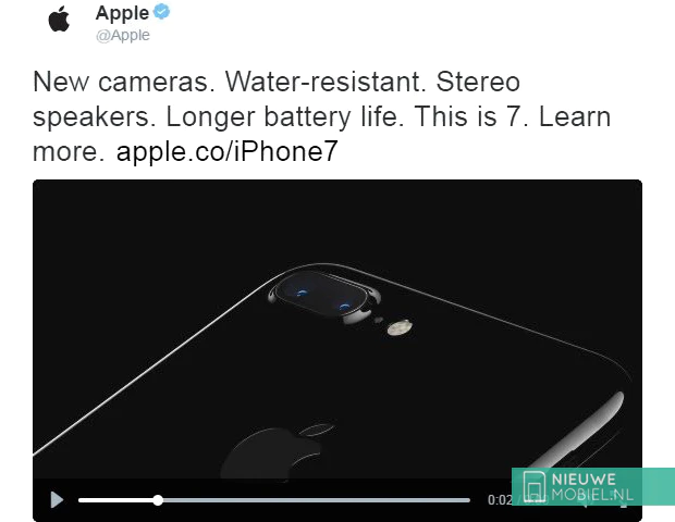 Twitter-account Apple onthult alvast waterdichte iPhone 7