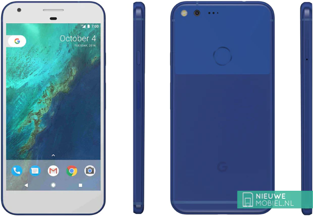 Google Pixel XL in het blauw Google Pixel XL in het blauw