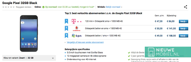 Google Pixel bij Belsimpel
