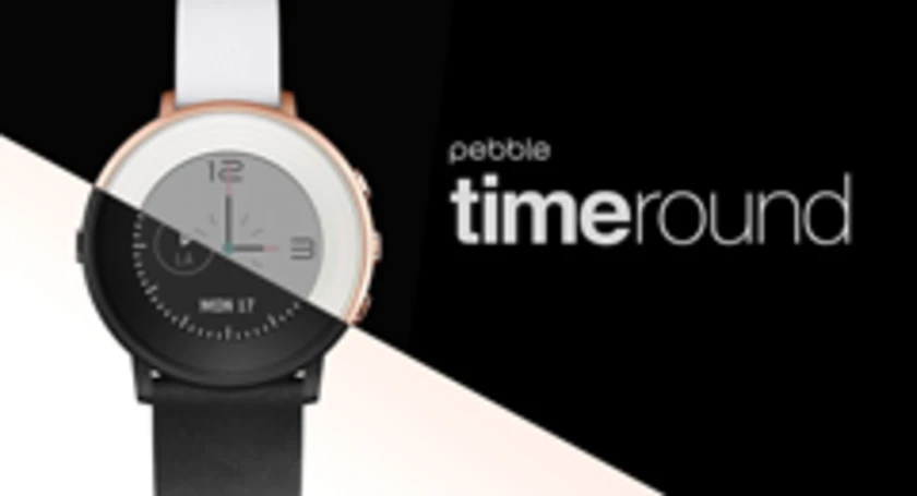 Pebble time round zwart wit
