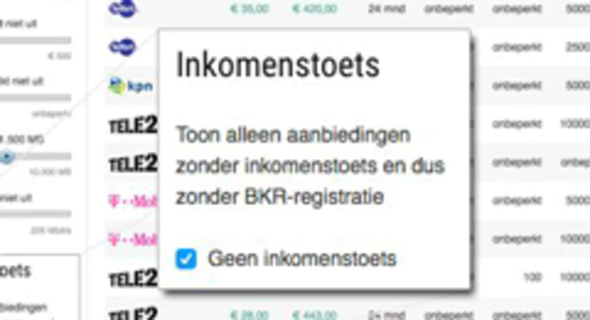 Inkomenstoets bkr vrij
