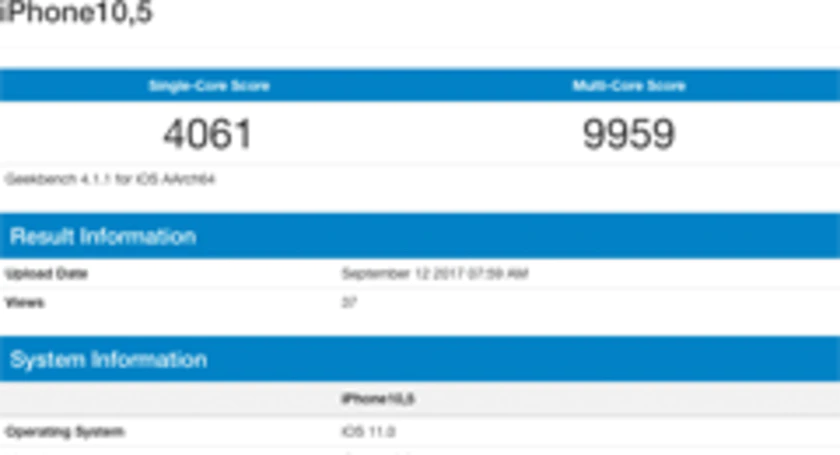 Geekbench iphone x