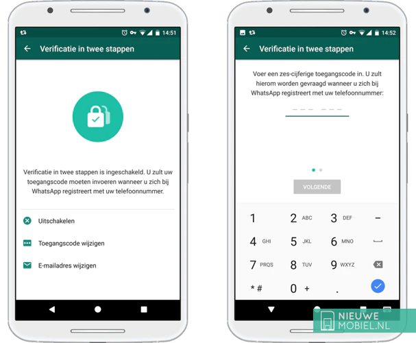 WhatsApp twee-staps-verificatie