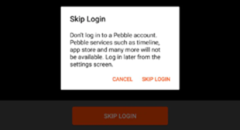 Pebble skip login