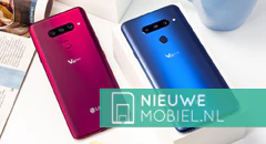 LG V40 ThinQ in rood en blauw LG V40 ThinQ in rood en blauw