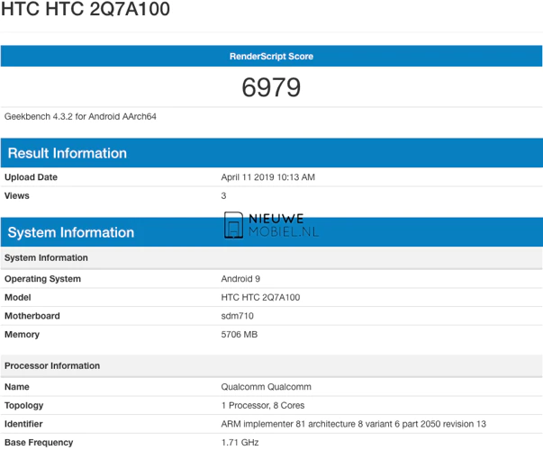 HTC 2Q7A100 geekbench HTC 2Q7A100 geekbench