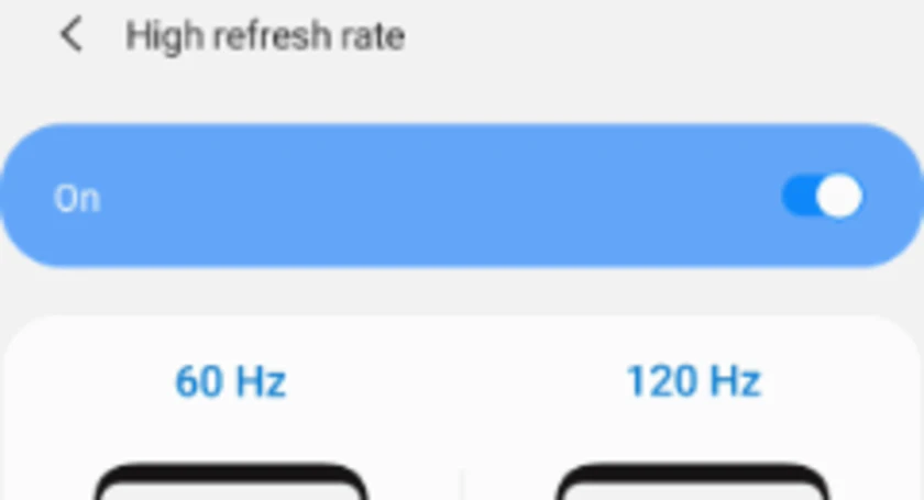 Samsung high refresh rate