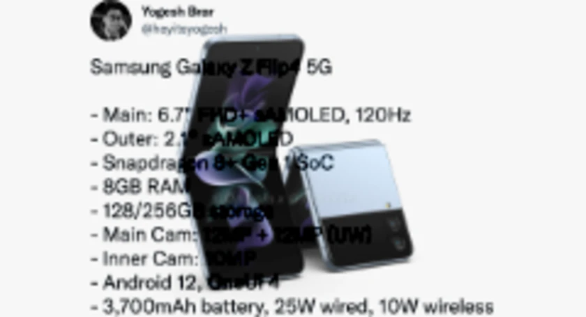 Samsung flip4 specs heyitsyogesh 91mobiles onleaks