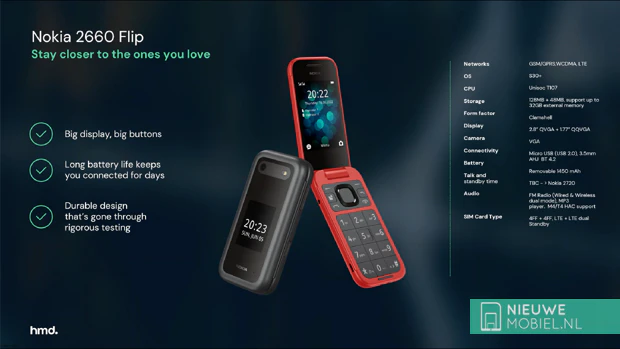 Nokia 2660 Flip specifiche principali