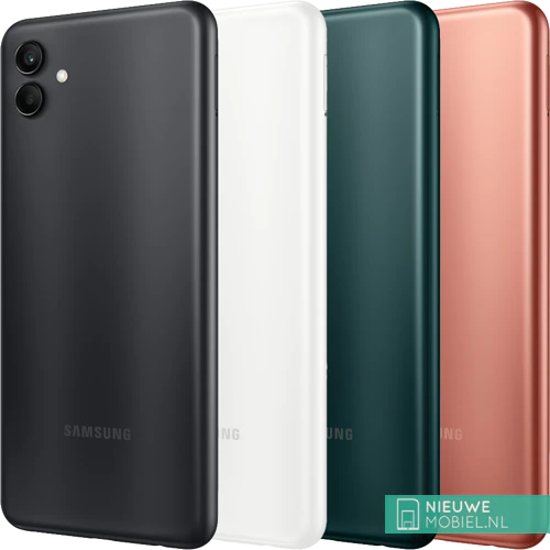 Samsung Galaxy A04 in Black, White, Green and Copper