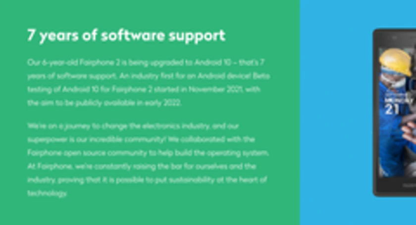 Fairphone 2 7 years software support