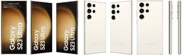 Samsung Galaxy S23 Ultra from all angles in Cotton Flower