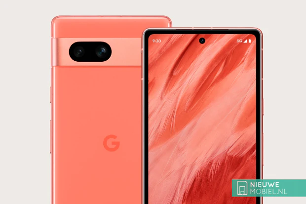 Google Pixel 7a showing in Coral color Google Pixel 7a showing in Coral color