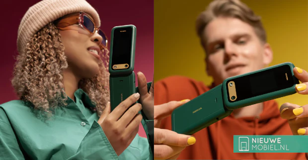 Lifestyle photos showing the Nokia 2660 Flip in Lush Green