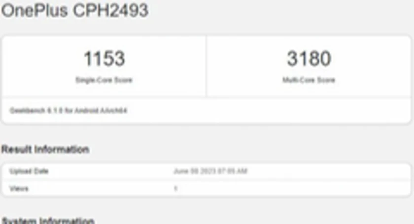 Oneplus chp2493 geekbench