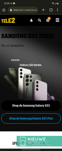 Tele2 website showing the yet unannounced Samsung Galaxy S23 Series
