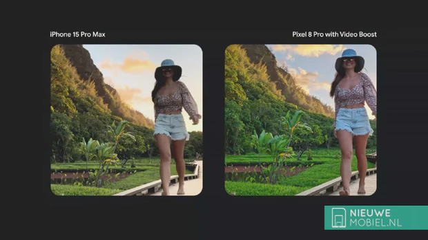 Comparativa Video Boost Apple iPhone 15 Pro Max y el Google Pixel 8 Pro