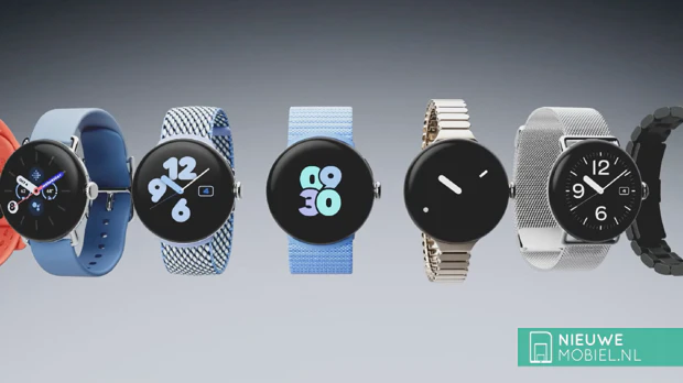 Google Pixel Watch 2 med ulike reimer og farger