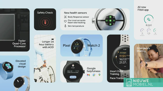 Hovedfunksjonene i Google Pixel Watch 2